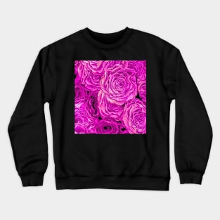 Bright Pink Roses Crewneck Sweatshirt